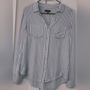 Tinsel Hattie Blue & White Viscose Button Down Shirt